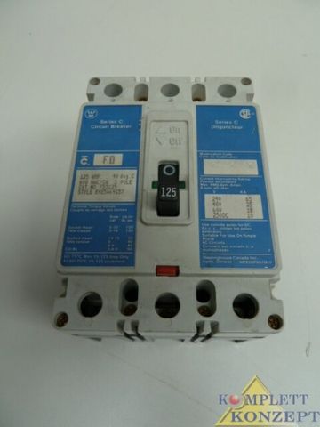 Westinghouse FD3125 Leistungsschalter Circuit Breaker 125A FD 3125