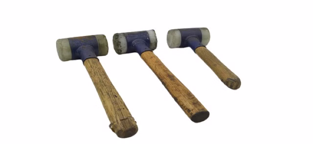 3 x Schonhämmer mit doppelseitigen Köpfen Holzgriffen
