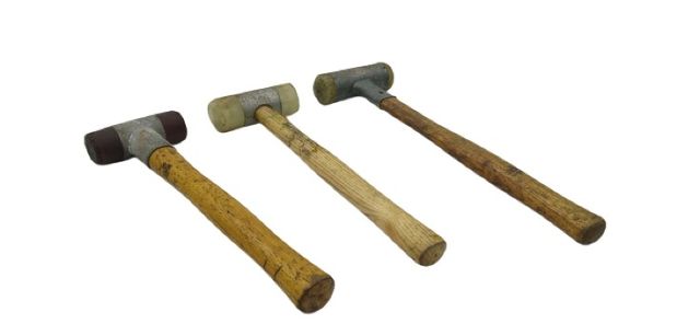 3x Schlaghämmer Mit Doppelseitigen Köpfen Holzgriffen