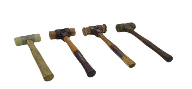 4x Schlägel mit Nichtmetallischem Kopf Griffen