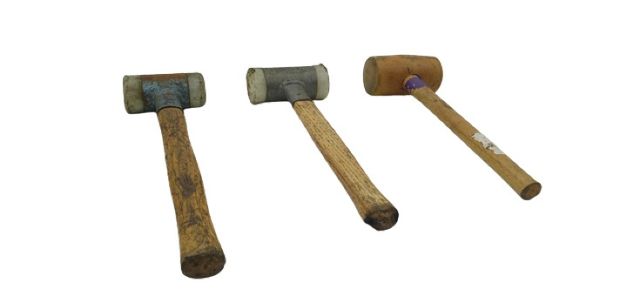 3x Gummihämmer Holzgriffen