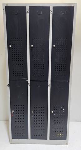 Kleiderspind Doppelstock 6 Fächer Metallspind Spind 1950 x 900 x 500 mm