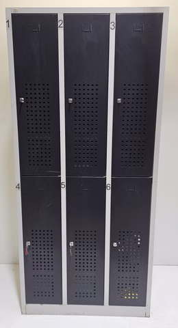 Kleiderspind Doppelstock 6 Fächer Metallspind Spind 1950 x 900 x 500 mm