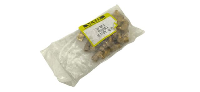 25x Vogel 504 200K Kniestück M6 keg für Rohr Ø3 mm Messing