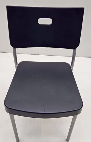 Ikea Gastro Stuhl made in Italy Küchenstuhl Stapelstuhl schwarz silber