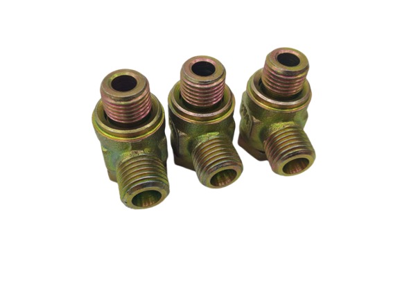 3x 90° Gewindewinkel 25 Hydraulik Verschraubung
