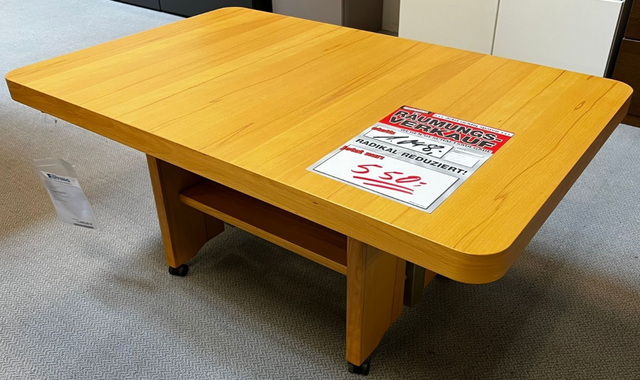 NP 1048€ VENDA Couchtisch mit Lift Ablageboden Tisch auf Rollen 110 x 70 cm