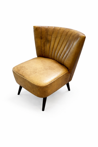 NP 634€ Mike Lounge TF 514 BR Ledersessel Braun Designer Sessel