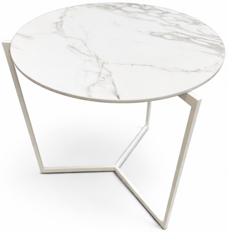 Toscana T 1923 Beistelltisch Dekton Aura Weiß Ø45cm Rund