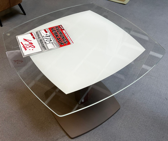 NP 970€ Vierhaus 2396 LGR Couchtisch Lift Lava Grau Glas 80x80cm