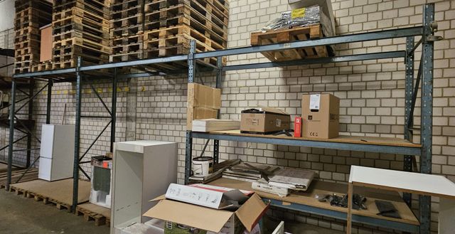 13 Meter Palettenregal 1 - 4 Ebenen Höhe 3,00 Meter Tiefe 0,75 Meter 5 Felder