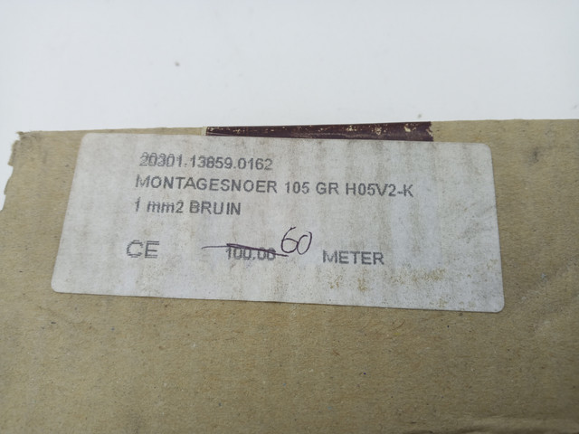 60m montagesnoer, 105Gr H05V2-K 1mm² Bruin