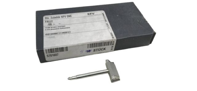 2x KFV 5701607 Falle 55mm Dorn Titan Silber Abgesetzte