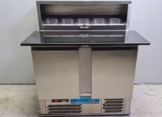 Cool Compact Belegstation Pizzatisch Pizzakühltisch GN Behälter Saladette