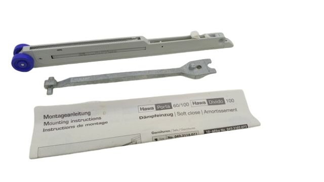 Hawa 042.3102.071 Dempingsset Schuifdeur Eku Hout/Alu/Glas