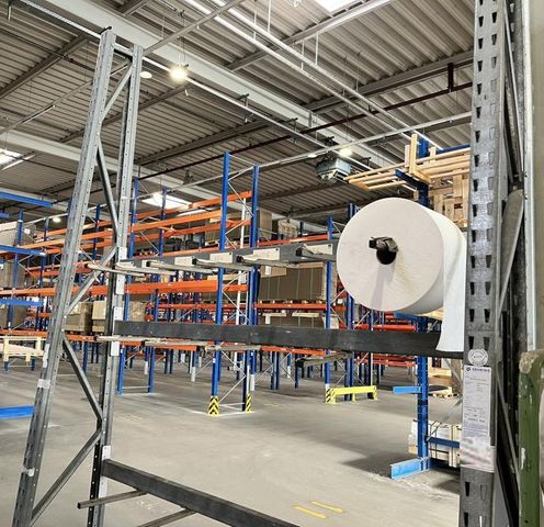 Dexion Vertikalregal einseitig Grundfeld Langgutregal Haspelregal HxB 3,6x2,7m