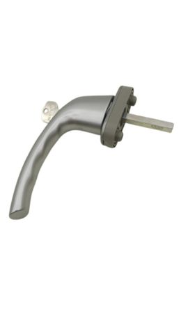 Fenstergriff abschließbar Aluminium silber Vierkant