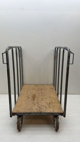 120x80x128 cm Transportwagen Plattformwagen Stahl mit Holzplatte 