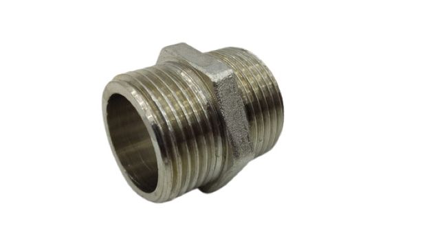 4x 020 112 019 011 F-D-1-MSv Doppelnippel 1" Edelstahl