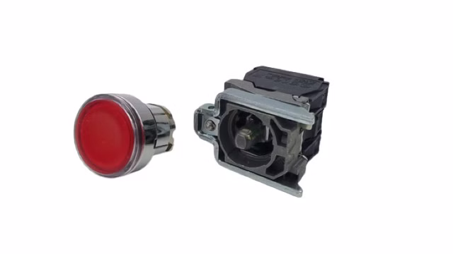 2x Schneider XB4-BW34B5 Leuchtdrucktaster rot Metall LED