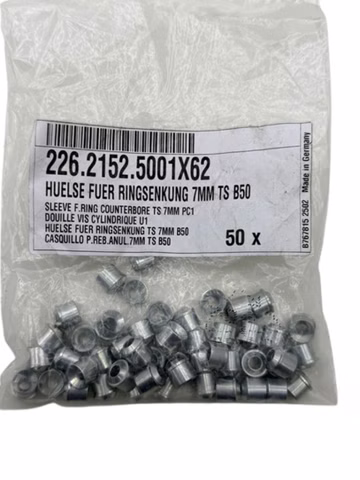 50x Siegenia 285138 226.2152.5001x62 Hülse 7mm für Schnäpper