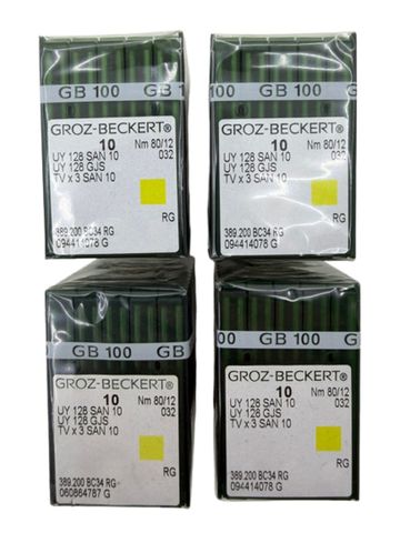 4X100er Groz-Beckert UY128SAN10 TVx3 RG Nm80/12 Nähnadeln