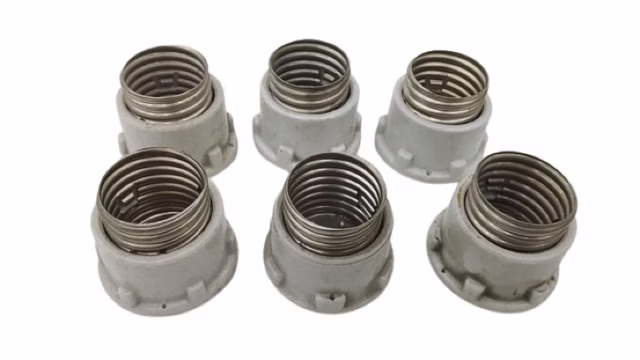 6x Porzellan Lampenfassung E27 Keramik Fassung