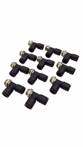 11x Pneumatik T-Steckverbinder mit Metallgewinde Push-In