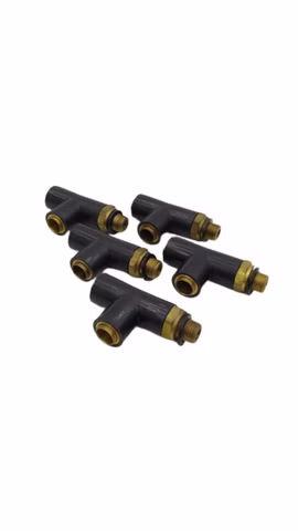 5x Pneumatik T-Steckverbinder Mit Messinggewinde