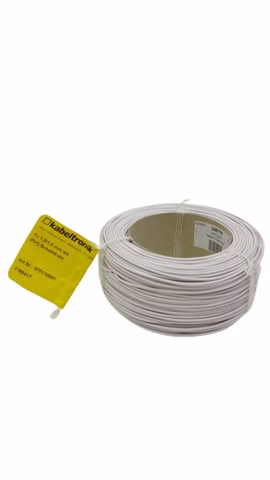 100m Kabeltronik 070110001 Yv 1,0/1,8 mm Weißer Massivdraht