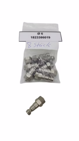 8x 1823386019 Stecknippel Ø6 Pneumatik 1 823 386 019