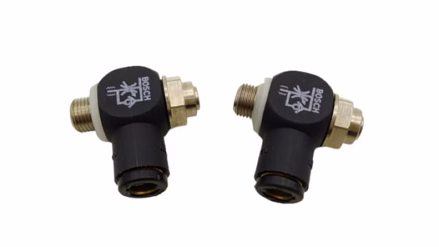 2x Bosch Pneumatik Drossel Rückschlagventil Winkelbauform