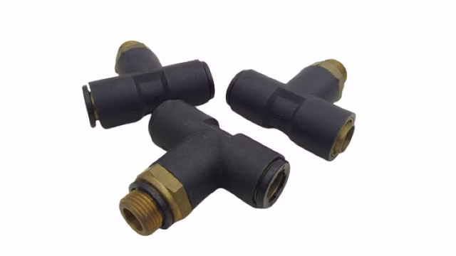 3x Pneumatik T-Steckverbinder Außengewinde 12 mm
