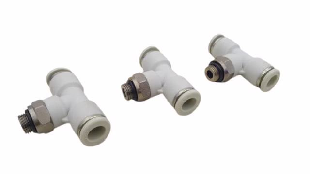 3x Rexroth 2122208180 G1/8 Ø8 T-Steckverschraubung