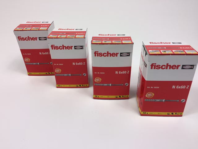 4x 50 Dübel Fischer N 6 x 60 mm Z Nageldübel Kunststoffdübel 200x N6X60 mm 50355