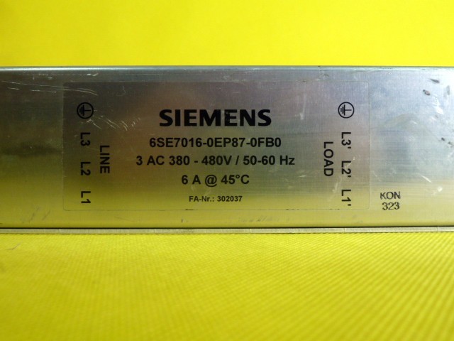 Siemens Simovert 6SE7016-0EP87-0FB0 Filter 6SE7 016-0EP87-0FB0 6SE70160EP870FB0