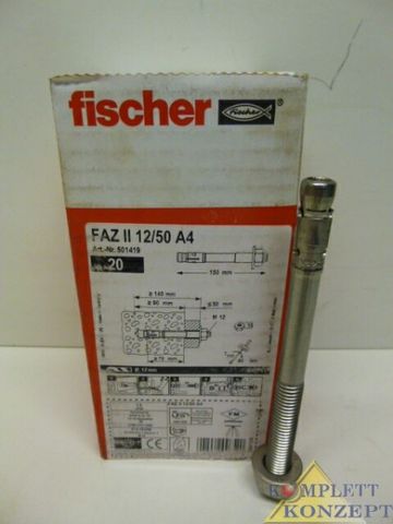 20x Fischer FAZ 12/50 A4 Ankerbolzen Bolzen 501419 Ankerbefestigung FAZ II