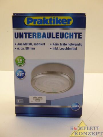 Unterbauleuchte 9w 3er Set Metal satiniert inkl. Leuchtmittel