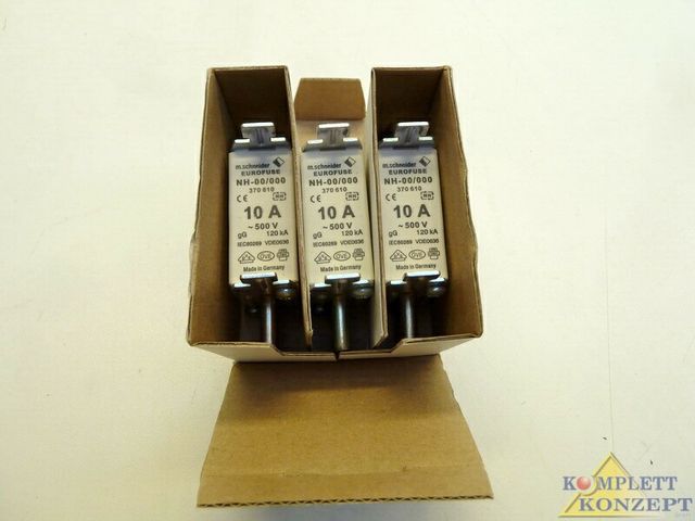 3 x SCHNEIDER NH-Sicherungseinsatz Sicherung Gr.00 500V 10A