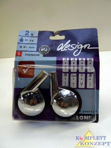 WAGNER design 01 0072 02 Rollen Räder Möbelrollen 30kg 2Stück 60mmØ
