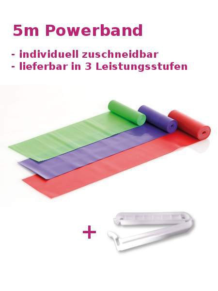 Powerband / Gymnastikband 5m / 7,5cm, verschiedene Leisttungsstufen ...