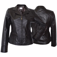 Ladies fashion lamb Nappa-leather jacket Brown Front & rear view of a premium brown lamb Nappa leather blazer jacket. Crafted for comfort &durability, it's perfect for everyday wear. Order now for free worldwide returns. Free next-business-day delivery