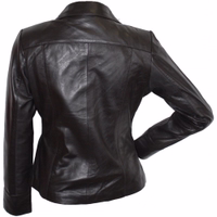Ladies fashion lamb Nappa-leather jacket Brown Upgrade your outfit with ladies brown leather blazer. Made from the finest lamb Nappa leather, it offers outstanding comfort and style. Available in black, caramel, and red, order now for yours today!