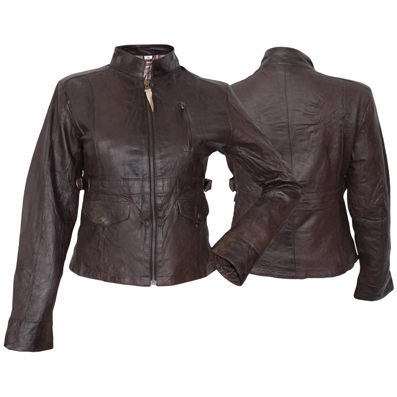 Ladies Fashion Lamb Nappa Leather Jacket Front & rear view brown lamp nappa jacket for ladies.Trend 406J Crafted for comfort &durability, it'perfect for everyday wear, Made from finest lamb nappa leather, Free next-day delivery and returns.
