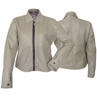 Ladies leather blazer leather jacket blazer genuine leather jacket lamb nappa leather. Front &rear view of Beige Jacket Trend 407J. Upgrade your style with Ladies Fashion Lamb Nappa-Leather Jacket in Beige. Made from finest lamb nappa leather, this jacket offers superior comfort and a chic design. Free next-day delivery and returns.