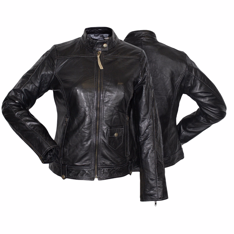 Ladies fashion lamb Nappa-leather jacket black Front & rear view of a classic black lamb Nappa leather blazer jacket Trend411J. Crafted for comfort &durability, it's perfect for everyday wear. Order now for free worldwide returns. Free next-business-day delivery
