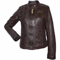 The ladies Brown leather blazer, Experience the Nappa leather blazer jacket.  it's the perfect addition to your wardrobe. Featuring premium quality. Stand-up collar, Zipper closure, Long sleeves, Side pockets with zipper,  and Zippered cuffs Order today