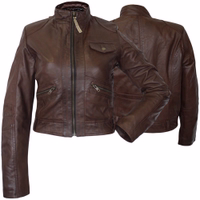 Discover elegance and comfort with our Ladies' Lamb Nappa Leather Jacket in brown. Soft, chic, and functional with multiple pockets and a sleek zipper. By German Wear. Enjoy free next-business-day delivery and worldwide returns.