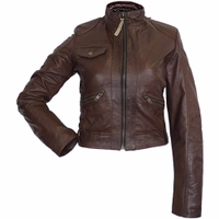Women's fashion Nappa leather jacket Brown Elevate your wardrobe with our Ladies brown motorcycle Jacket. Featuring soft lamb nappa leather, practical pockets, and a sleek front zipper, this sophisticated jacket is designed by German Wear. Enjoy free next business day delivery!
