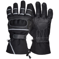 Motorrad-Biker-Textilhandschuhe in Schwarz. Aus hochwertigem Textilmaterial und glattem Leder gefertigt, bieten die Handschuhe überlegenen Komfort dank Thinsulate-Fasern. Mit gepolsterten Knöcheln und SCOTCHLIGHT-Reflektormaterial für optimalen Schutz und 